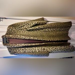 Vintage full length fur coat. Leopard faux fur. No pets, no smoking, authentic.